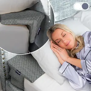 Bed Wedge Pillow for Headboard Gap Up to 7", Triangle Gap Filler for Bed, Mattress Wedge Gap Filler, Headboard Space Filler, Corner Pillow, Grey King 76"