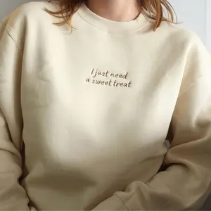 Sweet Treat Embroidered Sweatshirt | I Just Need A Sweet Treat Crew, Cute Cozy Hoodie for Comfortable Wear