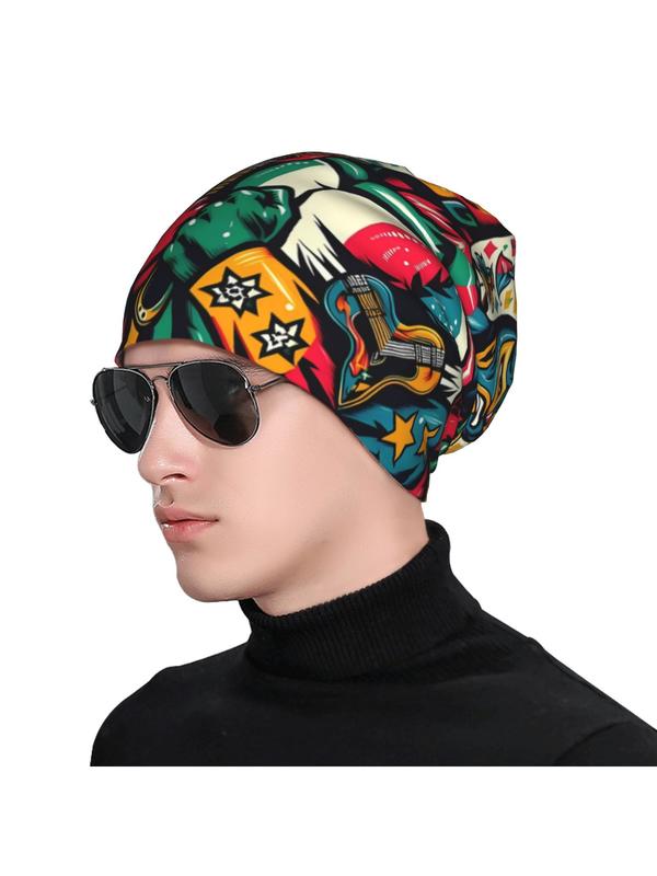 Mexican Wrestling Spring and Autumn Soft Hat Sports Hoodie Breathable Fitness Knitted Hat Warm Running Fashion Printed Graphic Hat Outdoor Sports Elastane BIIHUDU Brand