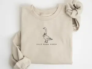 One Silly Goose Mom Sweatshirt, Mama Goose Coquette Bow Sweatshirt, Silly Goose Birthday Party Outfit, Family Goose Theme 1st Birthday Gift