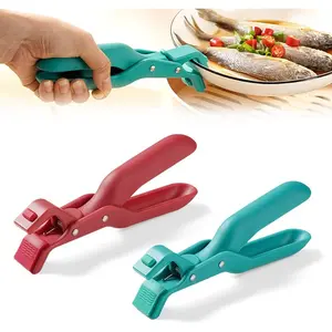 Multi-Purpose Anti-Scald Bowl Holder Clip for Kitchen, 2 Pcs Silicone Non-Slip Heat Insulation Anti-Scald Clip, Hot Bowl Dish Plate Gripper Clips Tongs Clamp Holder, Hot Pan Gripper Tool (Red+Green)