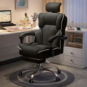 【Black Friday】 Executive office chair,Ergonomic High Back Cushion Lumbar Back Support, Computer Chairs with Footrest and Lumbar Support PU Leather Office,White