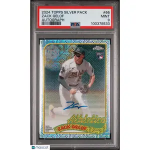 2024 Topps Silver Pack 1989 Chrome Promo Zack Gelof #66 Autograph PSA 9