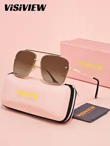 VISIVIEW 1 Piece Unisex Full Frame Sunglasses，High Definition Rectangular Frame Sunglassess UV400 ,The Staple For Literati, A Poetic Life