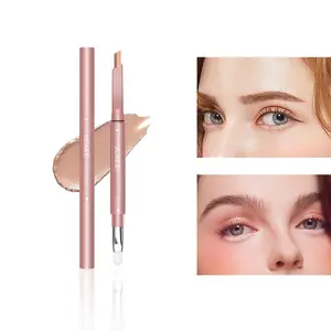 Under-Eye Highlighter Pen, Dual-Color Fluorescent Contour Stick, Brush Included, Matte Finish, Natural Makeup Effect, Eyeshadow Tool