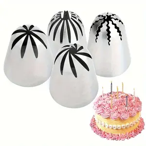 4pcs Extra Large Stainless Steel Piping Nozzle Set 901 902 903 904 for Cake Decorating, Pastry, Cupcakes, Baking Tools, Piping Tools, Cake Tools, Cream, , Kitchen Gadgets