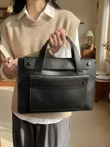 Women's Commuter Bag Handbag, Large Capacity Laptop Briefcase, Simple Accordion File Holder, Portable Waterproof Notebook iPad Case, Travel Essentials