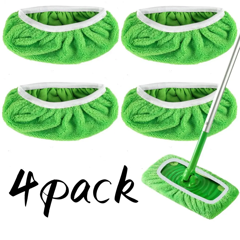 4 pcs Microfiber Mop Pads Wet Mopping Cloths Washable Wet Pads for Mopping Floors Reusable Dry Sweeping Cloths for Surface/Hardwood Floor Cleaning