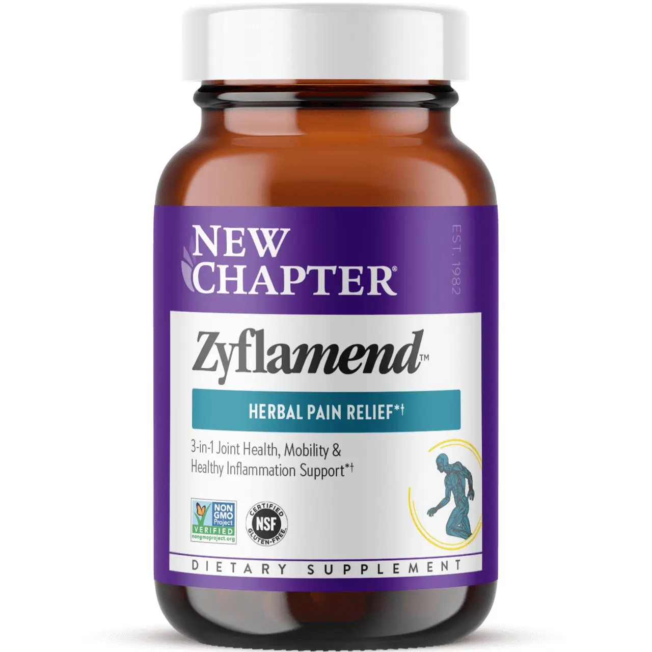 New Chapter Zyflamend Herbal Pain Relief+ & Joint Supplement + 10-in-1 Superfood Blends with Ginger & Turmeric for Healthy Inflammation Response - 60ct All Natural Supplement Herbal Supplement Capsules