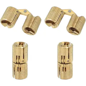 12mm Round Hidden Hinge, 4 Counts 180 Degree Opening Angle Hidden Hinge, Furniture Hinge for Home Kitchen Cabinet