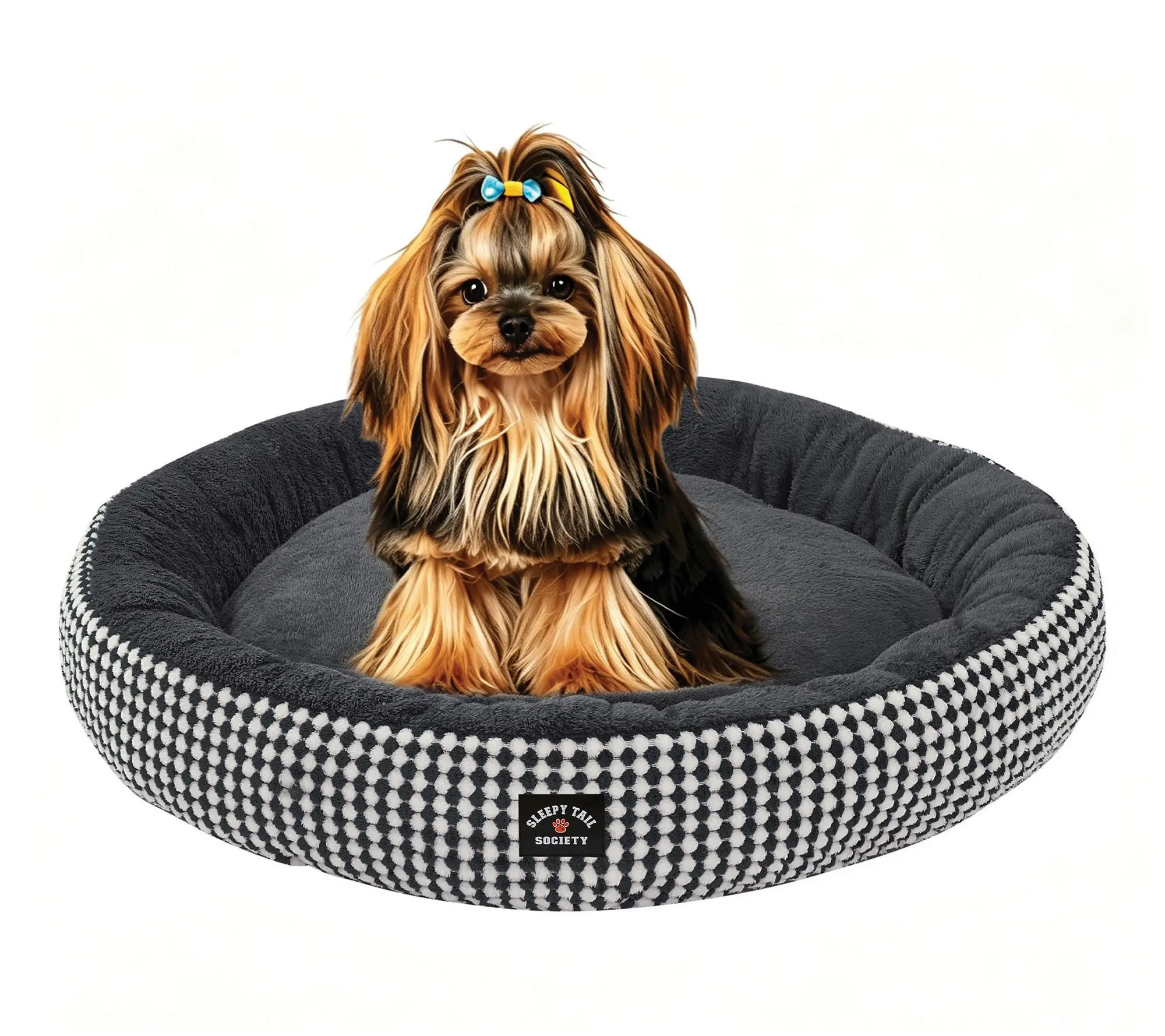 Sleepy Tail Society 30" Scrappy Round Pet Bed