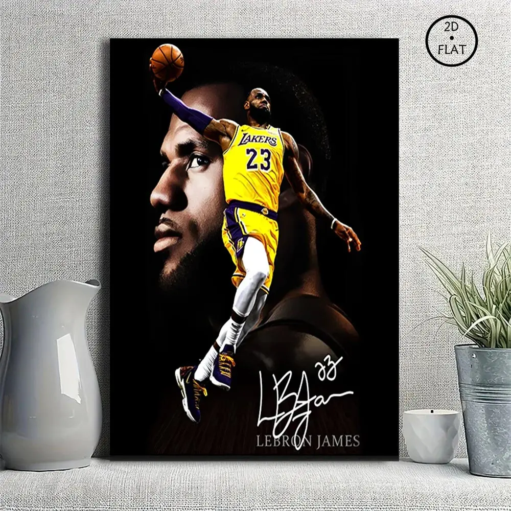 LeBron James Iconic Basketball Canvas Print - Classic Prints, Above Bed Wall Decor, Decoration Items for Indoor Home Wall Decoration
