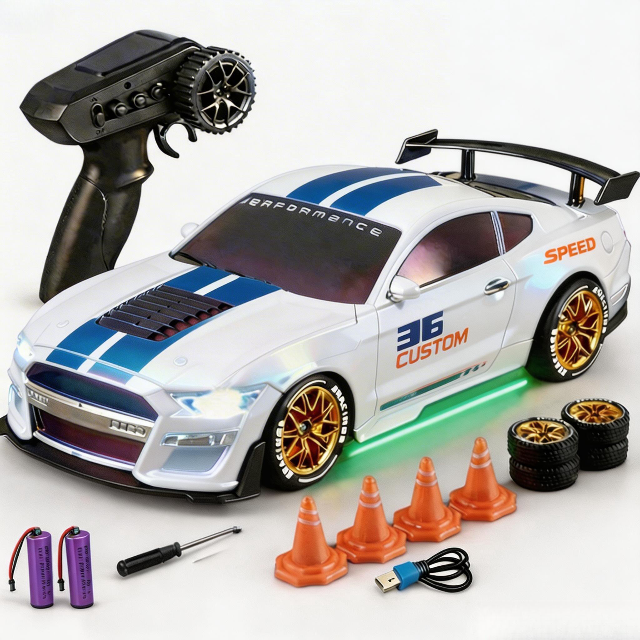 RC 4WD Remote Control Car 2.4G Full Scale High Speed Racing Toy for Kids Perfect for Outdoor Racing Indoor Play Birthday Gifts Holiday Presents and Collection