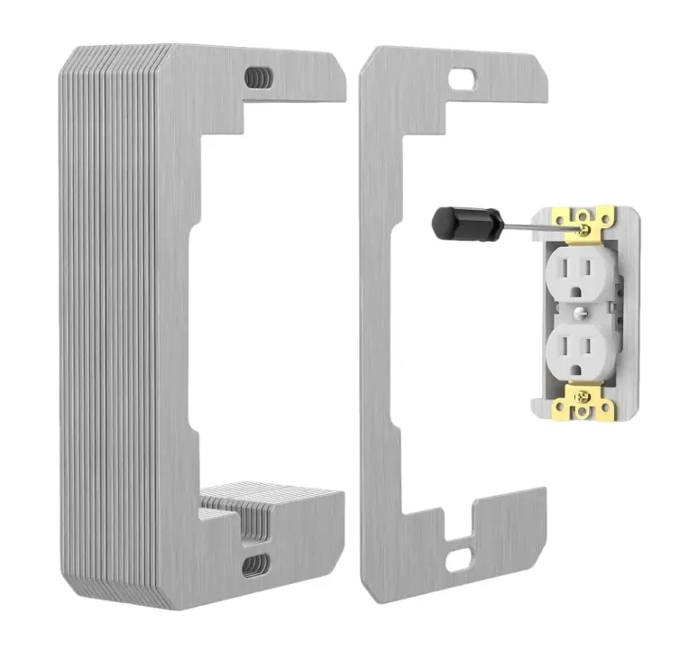 10Pcs Metal Electrical Outlet Spacers, Fix Loose & Recessed Outlets, Leveling Shims for Flush Wall Plate Installation