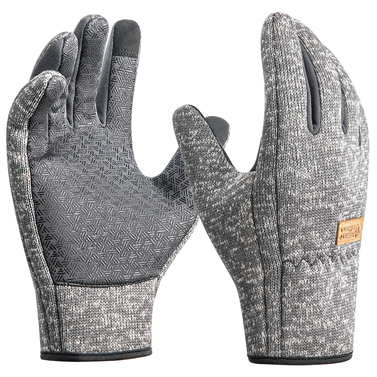 Fleece Lined Knit Touch Screen Winter Gloves for Men Women