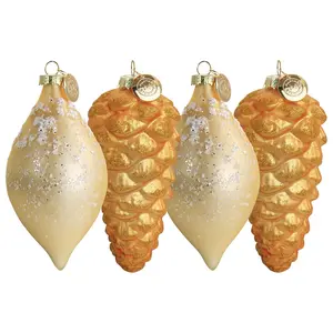 Martha Stewart Pointy Ball and Pinecone 4 PieceOrnament set