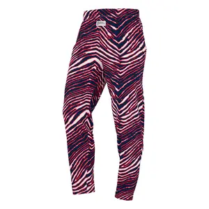 Zubaz Adult Unisex Z88 3 Color Zebra Pant, NAVY/RED