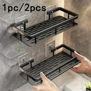 No-Drill Bathroom Shelves, Shower Organizer for Shampoo & Soap, Space-Saving Storage Solution, Easy Installation, Utility Shelf Holder, Bathroom Accessory, Bathroom Decoration Accessories, Shower Caddy Shelf, Bathroom Organizing Accessories