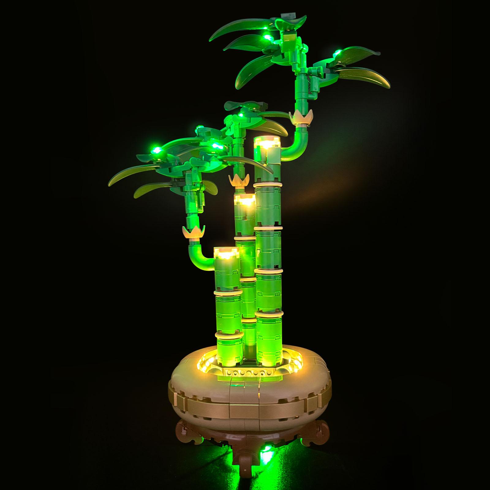 LYBMTWF Light kit for  The Botanical Collection Lucky Bamboo Décor 10344-Creative Lighting Kit for Building Blocks， Adults Ages 18+ - Fake Plant Decoration for Table, Desk, Office - Gift for Valentines Day（No Bricks Included）