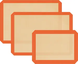 Silicone Baking Mat Set of 3, Silicone Baking Mats Cookie Sheet, Non-Stick Mats for Baking, Easy Clean & Reusable Oven Baking Sheet for Making Macaroons, Cookies Dwavele