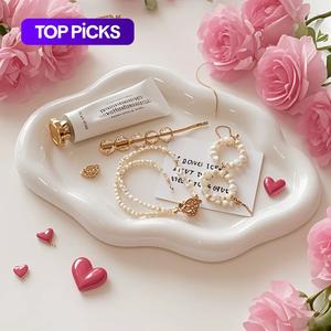 unique cloud shaped jewelry dish tray, 1 count ceramic ring storage holder, jewelry storage tray for home bedroom without jewelry, gifts for girlfriend, decorative desk accessories, birthday gifts, household items, jewelry organizer