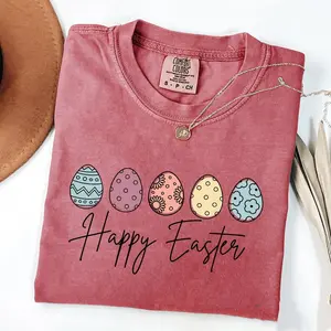 Comfort Colors Happy Easter TShirt, Retro Egg Hunt Graphic Tee, Cute Spring Holiday Outfit, Pastel Bunny Season Gift, Gift For Her