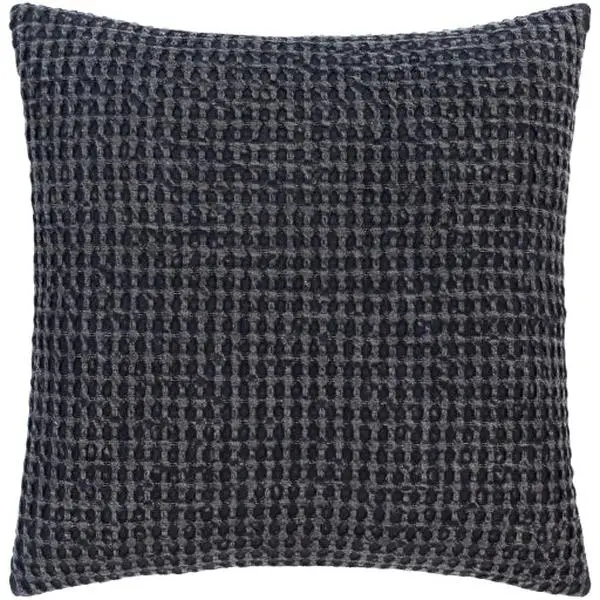 Waffle Accent Pillow, Black