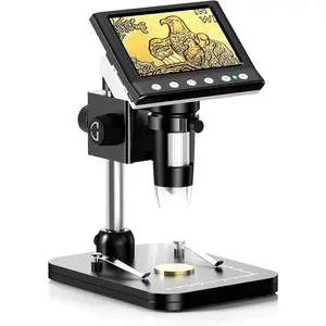 4.3'' IPS  Microscope, 1000X Magnification Digital Microscope for Adults, Collection Supplies with 8 Adjustable LEDs,Windows Compatible,32GB TF Card