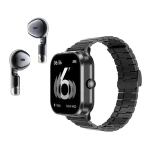 D8Pro Wearable Smartwatch with 2.01" TFT Display, Detachable Earbuds, Bluetooth Connectivity, Phone Notifications, Timer & Calendar Functionality