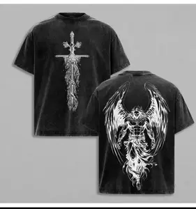 The Archangel Flaming Sword T-Shirt, Washed Christian Graphic Tee, Archangel Michael Shirt, Scales of Justice Jesus Tee, Faith Streetwear Aesthetic Clothes, Unisex Cotton Christian Merch, Casual Outfit for Church & Daily Wear