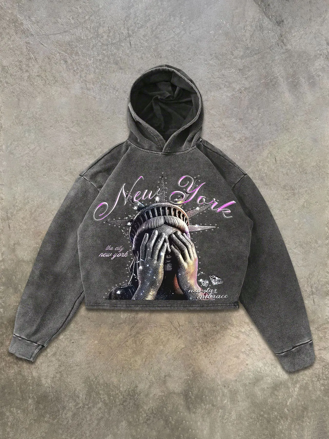 Unisex Graphic Hoodie Sweatshirts, Freedom Statue Print, Cotton Warm Pullover, Casual Street Style, Perfect Gift for Friends & Lovers
