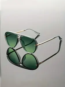 Fashion Casual Oversized Glasses, Classic Aviator Sunglasses, Lightweight Luxury Style, Unisex, Perfect for Family Outing, Travel, Holidays, Driving, Beach, Music Festivals