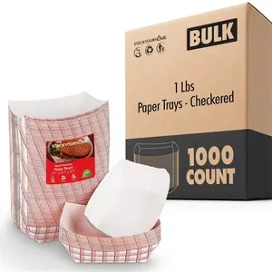 1 Lbs Paper Trays - Checkered (1000 Pack)
