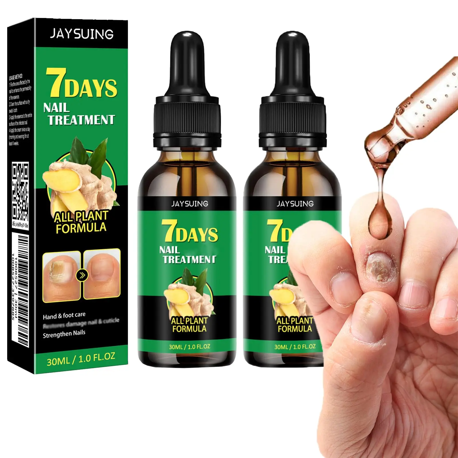7 Days Nail Growing Serum, Ginger Extract Nail Essence, Nail Care Product for Women & Men, Nail Strengthening Serum for Women & Men,  Nail Supplies