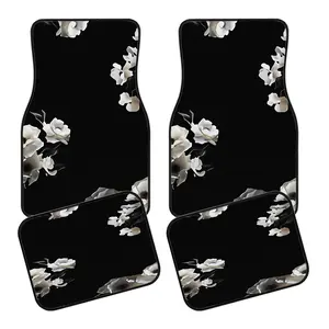 Floral Pattern Car Mat Set, Universal Fit for All Vehicles, Front & Rear Mats, Stylish Interior Decoration, Easy Clean, Perfect Gift, Car Floor Mats, Car Accessories