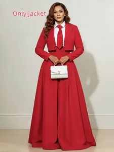 Women's Long Sleeve Fitted Plain Blazer Jacket, Elegant Short Lapel Design, All-Season Wear, Perfect for Business & Casual（only jacket）