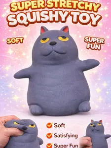 Stretchy Grumpy Mochi Cat