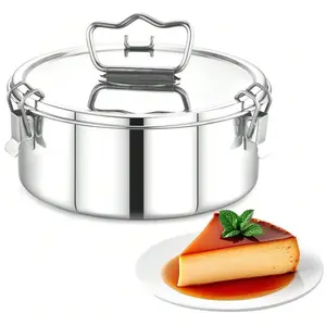 Stainless Steel Flan And Pudding Pan 7.5 X 7.5 X 3.5 Inches 63 Fl Oz Instant Pot Compatible 6 Qt Quesillera Venezolana Con Tapa Cacerolas Para Flan Y Postres Modern Cookware Cooking