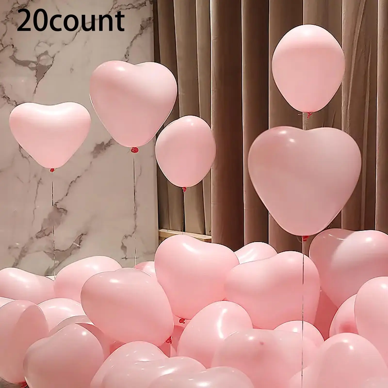Heart Shaped Balloon, 20pcs Latex Solid Color Balloon for Proposal & Wedding & Party & Anniversary & Birthday Decoration, Valentine's Day Gift Idea