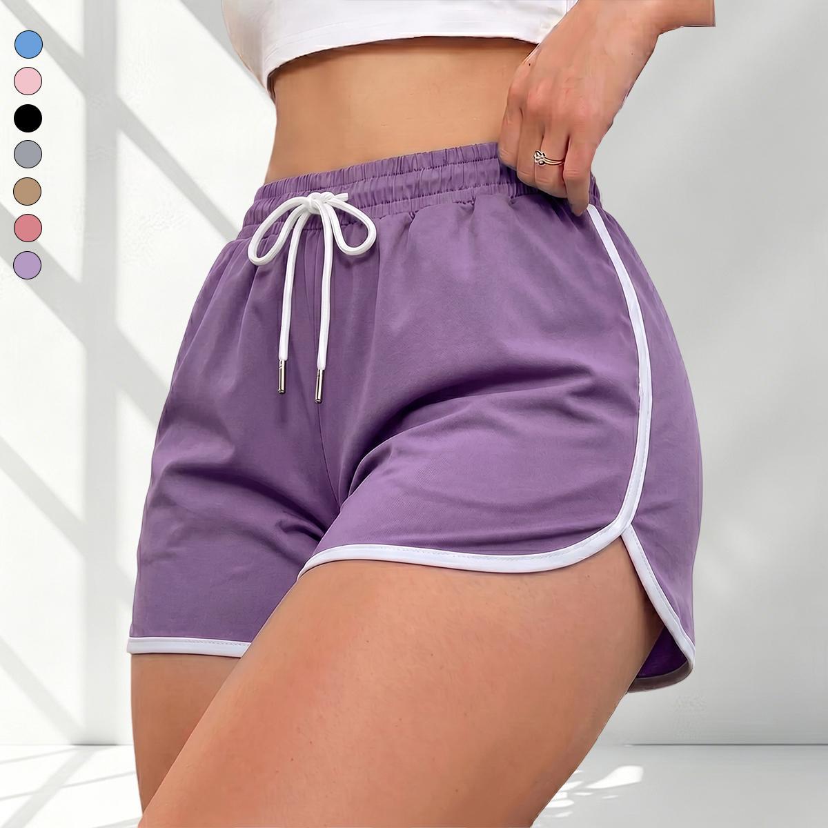 Women’s quick-dry, breathable athletic shorts; casual loose summer shorts with an elastic waistband; stylish striped loungewear shorts; athletic shorts; comfortable casual shorts