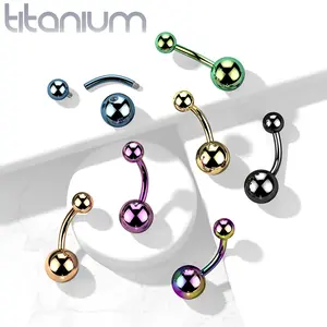 Titanium Belly Ring, Internally Threaded Basic Belly Button Ring Piercing Jewelry