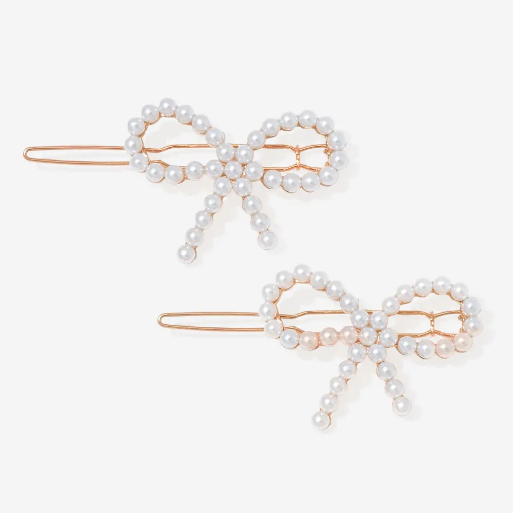 Pearl Bow Barrettes | Pearl
