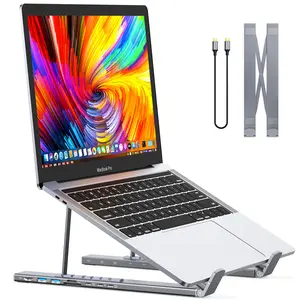 USB C Laptop Docking Station Stand, USB C Dock Tablet Stand, 8 in 1 USB C Hub with 4K HDMI, 2 USB 3.0, PD 100W, Universal Dock Station for MacBook Pro/Air/Dell/HP/Surface/Lenovo, Plug and Play