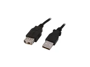 Nippon Labs Black 3 ft. USB cable A/Male to A/Female extension USB 6ft cable Model USB-3-MF-BK-2P, 2 Packs