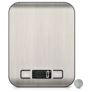 11lb Digital Kitchen Scales with Built-in Coin Battery, Food Scale,  6 Units with Tare Function,Weight Ounces and Grams for Cooking and Baking,