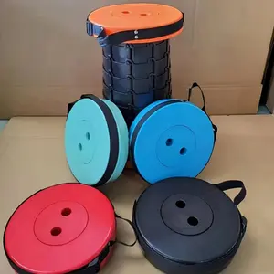 Compact Folding Camping Stool - Lightweight, Round, Telescopic Outdoor Seat for Fishing, Camping and Travel