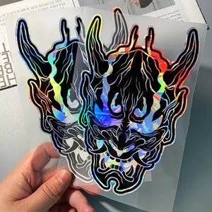 JDM Demon Mask Car Sticker, Waterproof Racing Style Car Sticker, Universal Car Sticker, Suitable for Auto Window, Motorcycle Fuel Tank, Scooter Body, Vinyl Decals, Personalized Vehicle Modification Decoration