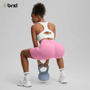 BRXL【Discount for live】Seamless Workout Shorts for Women Multiple Inseam Lengths 2.5 3.6 4.5 Inch Invisible Tummy Control Breathable Quick Dry Lycra Nylon Spandex for Yoga Gym Running Spring Summer-brxl-1