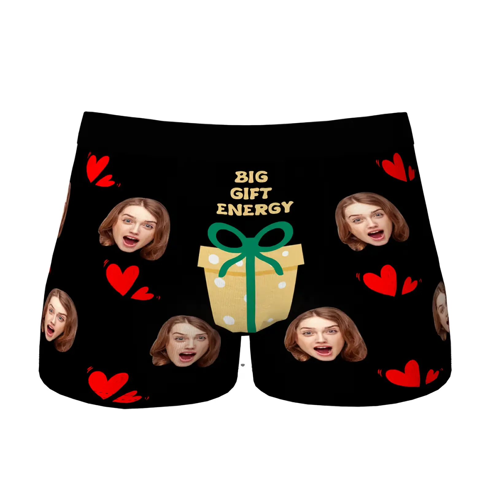 Personalized Face Big Gift Energy Boxer with Heart for Men – Funny Valentine Gift, Custom Photo Underwear from Girlfriend or Wife, Men Underwear Gift Idea