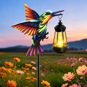 Solar Lights Hummingbird Garden Outdoor Decor, Waterproof Metal Stakes, Mother's Day Birthday Gifts, Yard Art for Patio Porch Lawn